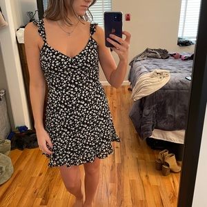 Abercrombie open back black floral dress
